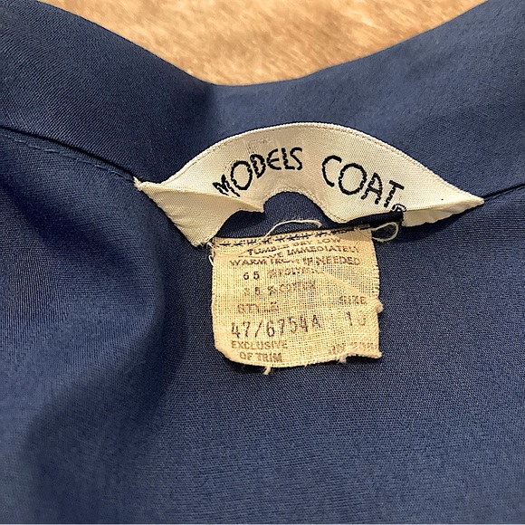 Vintage Models Coat Blue Maxi Button Down Dress- 10 - Picture 6 of 7
